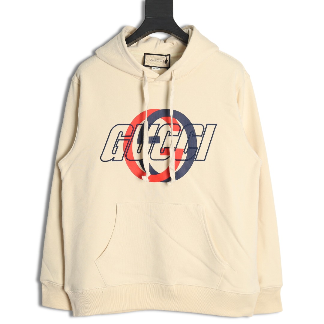 Gucci Double G Circular Font Embroidered Hoodie