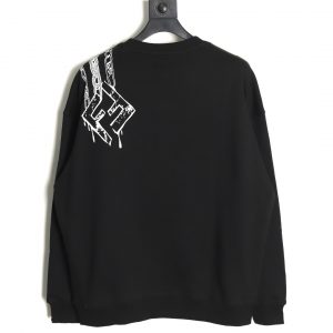 Alternative view of Fendi Crewneck Sweatshirt with Chain Print on Shoulder and Embroidered Graffiti Logo