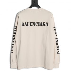 Alternative view of Balenciaga Long-sleeved T-shirt with Fuzzy Letter Print