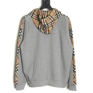 Alternative view of Burberry Embroidered TB Plaid Splicing Zip-up Sweatshirt Jacket