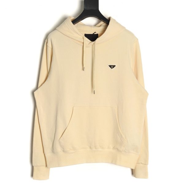 Prada Hoodie With New Golden Triangle Logo