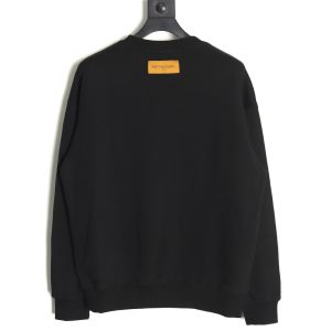 Alternative view of Louis Vuitton Crew Neck Sweatshirt with Embossed Antique Flower Print Black