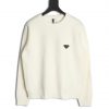 Prada Iron Logo White Knit Sweater