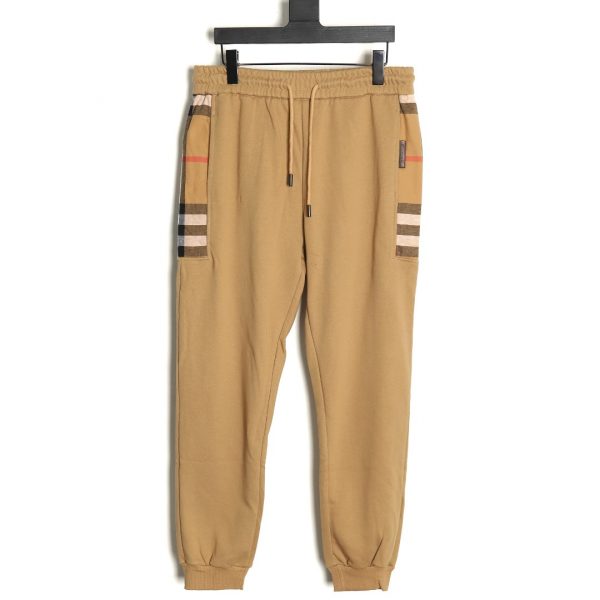 Burberry Cotton Trousers With Side Seams And Classic Burberry Check
