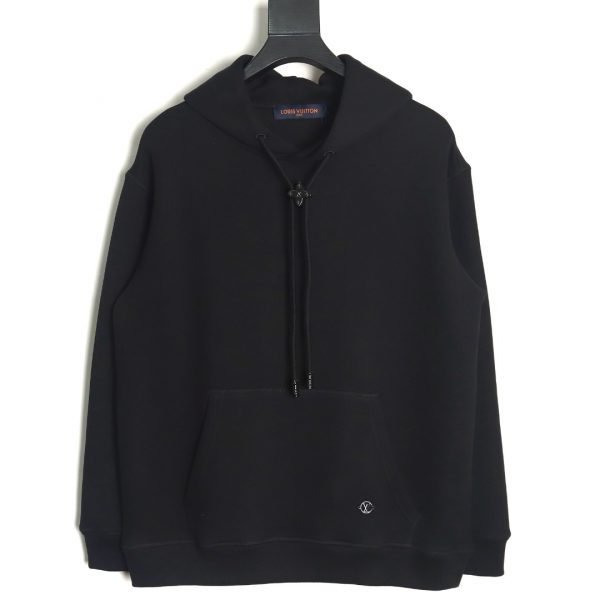 Louis Vuitton Floral Hoodie Black with Louis Vuitton Hardware