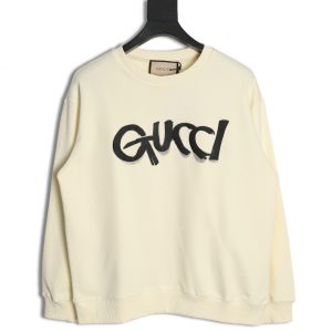 Gucci Graffiti Letter Foam Print Crew Neck Sweatshirt