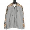 Burberry Embroidered TB Plaid Splicing Zip-up Sweatshirt Jacket