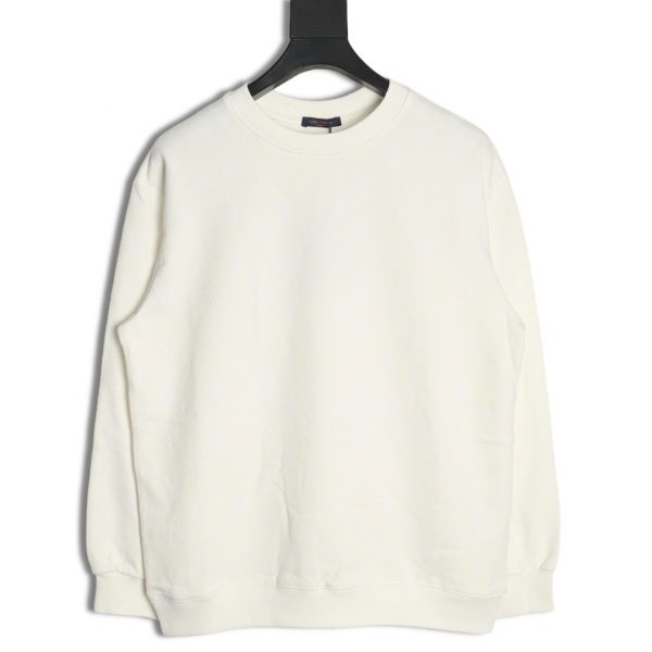 Louis Vuitton All-over Print Antique Flower Print Crewneck Sweatshirt White