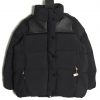 Moncler Sheepskin Stitching Short Jacket Black
