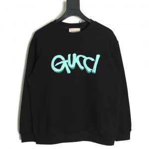 GuccI Graffiti Letter Foam Print Crew Neck Sweatshirt