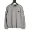 Prada Iron Logo Grey Knit Sweater
