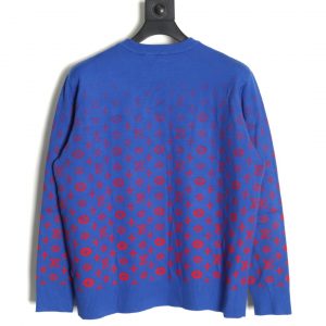Alternative view of Louis Vuitton Antique Flower All-Over Print Starry Sky Gradient Wool Knitted Sweater Blue