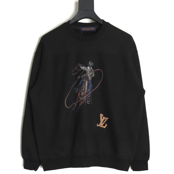 Louis Vuitton Black Crew Neck Sweatshirt