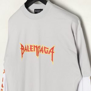 Alternative view of Balenciaga Two-Piece Long-Sleeved T-Shirt with Letter Print and Flame Logo
