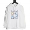 Loewe Line Embroidered Logo Hoodie In White