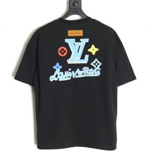 Alternative view of Louis Vuitton Short Sleeve T-shirt With Graffiti Logo On The Back Black