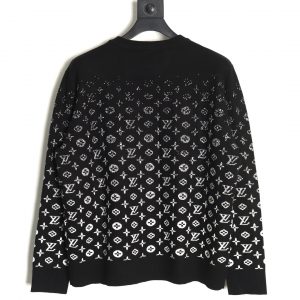 Alternative view of Louis Vuitton Antique Flower All-Over Print Starry Sky Gradient Wool Knitted Sweater Black