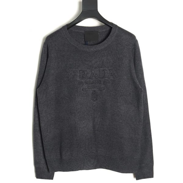 Prada Embossed Crewneck Sweater