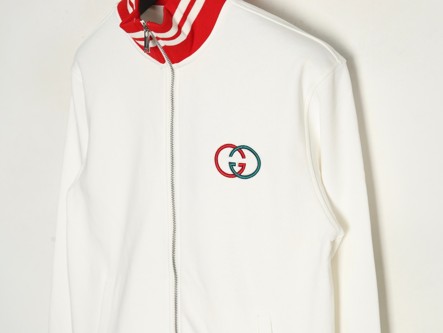 Gucci White Double G Embroidered Chest Jacket - Image 3