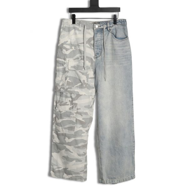 Balenciaga New Stitched Camouflage Jeans from the Paris Balenciaga Family