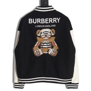 Alternative view of Burberry Classic Bear Logo Embroidered Baseball Jacket