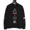 Balenciaga Multi-Letter Embroidery Crewneck Sweatshirt Black