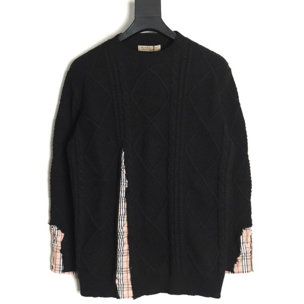 Burberry Classic Check Sweater With Black Stitching
