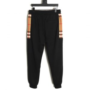 Alternative view of Burberry Black cotton trousers with side seams and classic checks