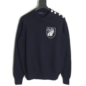 Louis Vuitton Snail-Shaped Diamond Embroidered Crew Neck Sweater