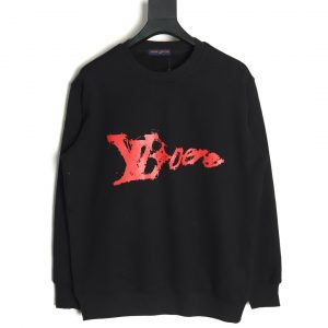 Louis Vuitton Graffiti Letter Crewneck Sweatshirt Black