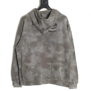 Alternative view of Balenciaga Coca-Cola Embroidered Mud Dyed Distressed Hoodie Grey