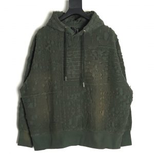 Givenchy Boro Style Knitted Flannel Erosion Holes Hoodie