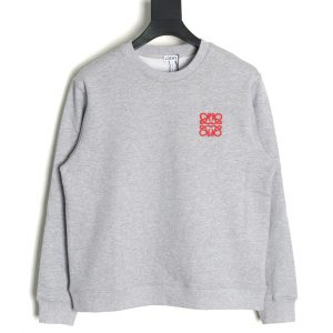 Loewe Classic Embroidered Logo Crew Neck Sweatshirt Gray