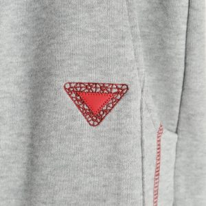 Alternative view of Prada Heavy Triangle Logo Wide Leg Pants Gray With Attractive Design