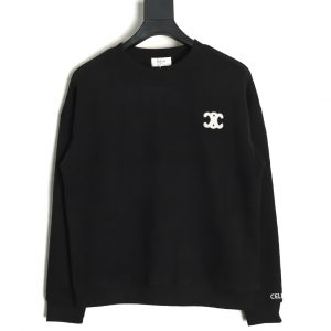 Celine Crew Neck Sweatshirt With Small Logo Embroidery