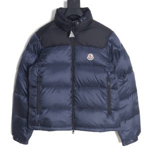 Moncler Brand High-neck Down Jacket With Colored Patches
