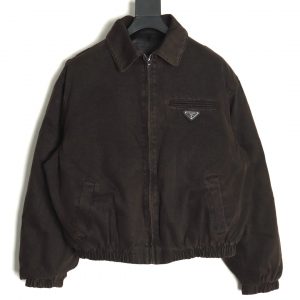 Prada Vintage Washed Cowhide Leather Jacket
