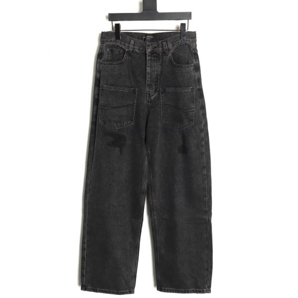 Balenciaga Paris Distressed Jeans with Inverted Pockets