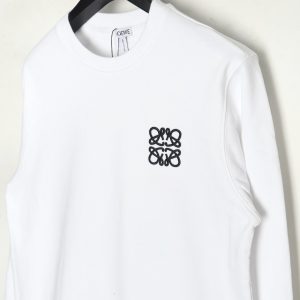 Alternative view of Loewe Classic Embroidered Logo Crew Neck Sweatshirt White