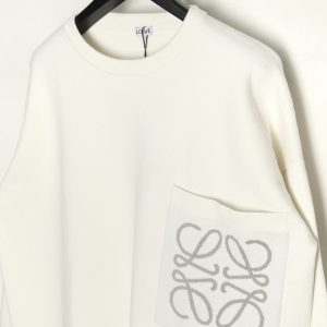 Alternative view of Loewe White Jacquard Sweater with Pockets