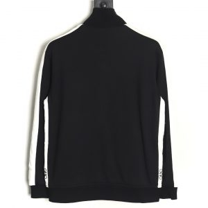 Alternative view of Loewe Black Jacket with Zip and Logo on Chest with Stitching on Arm