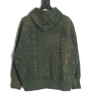 Alternative view of Givenchy Boro Style Knitted Flannel Erosion Holes Hoodie
