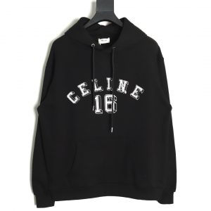 Celine Letter Print Hoodie White
