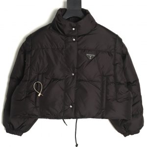Prada Cropped Dual-Use Nylon Down Jacket