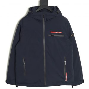 Prada Down Jacket With Hood and Triangle Emblem