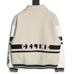 Alternative view of Celine Camel Patch Embroidered Baseball Jacket