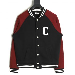 Celine Embroidered Letter Logo Baseball Jacket