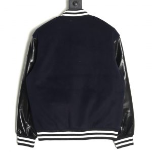 Alternative view of Gucci Fine Cotton Baseball Jacket with Leather Stitching on Sleeves