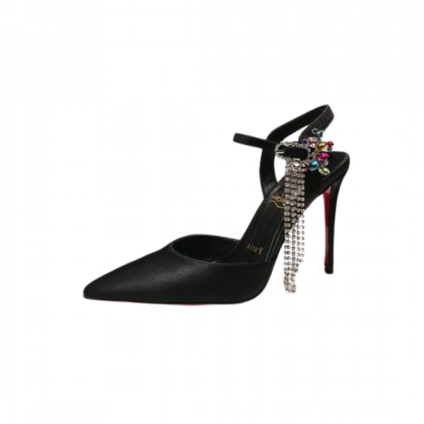 Christian Louboutin Black Heels With Stones 0303