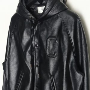 Alternative view of Celine C Logo Hooded Leather Jacket
